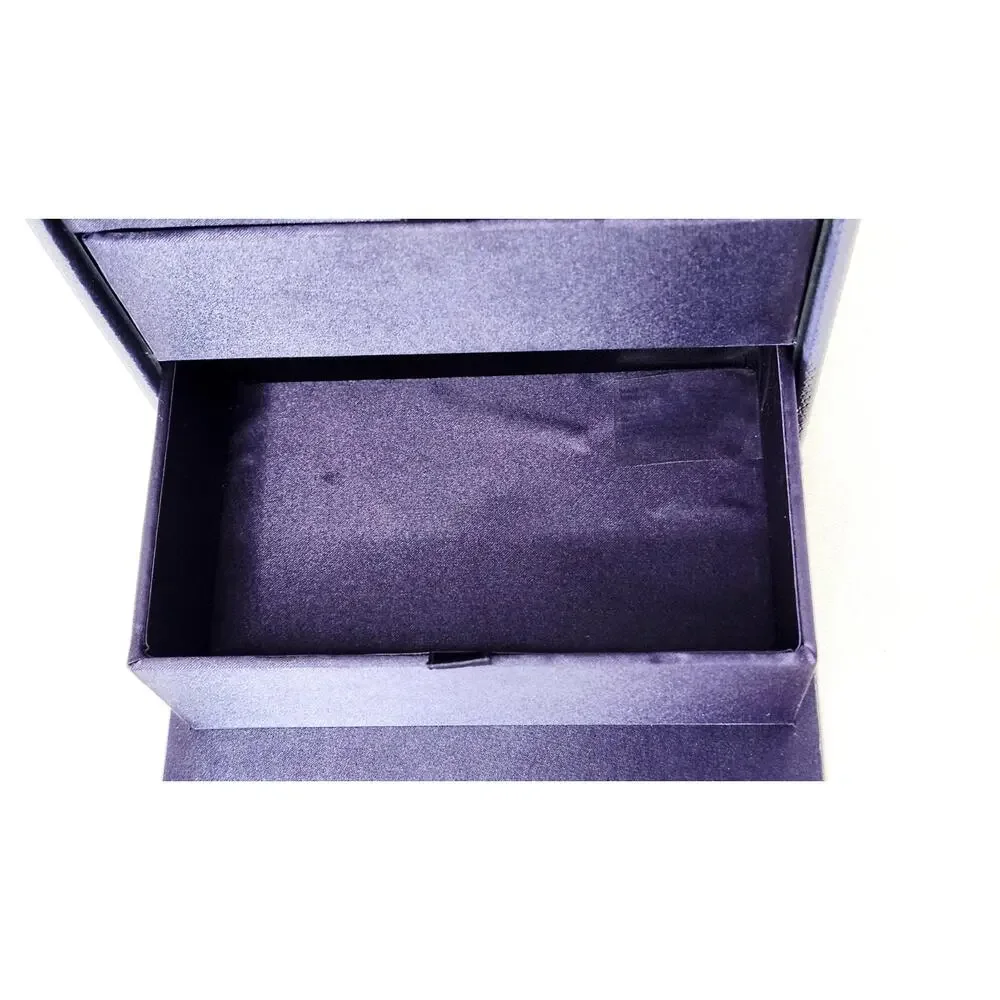 Boucheron France 3 Tier Faux Snakeskin Purple Jewelry Box 2 Drawers Luxury